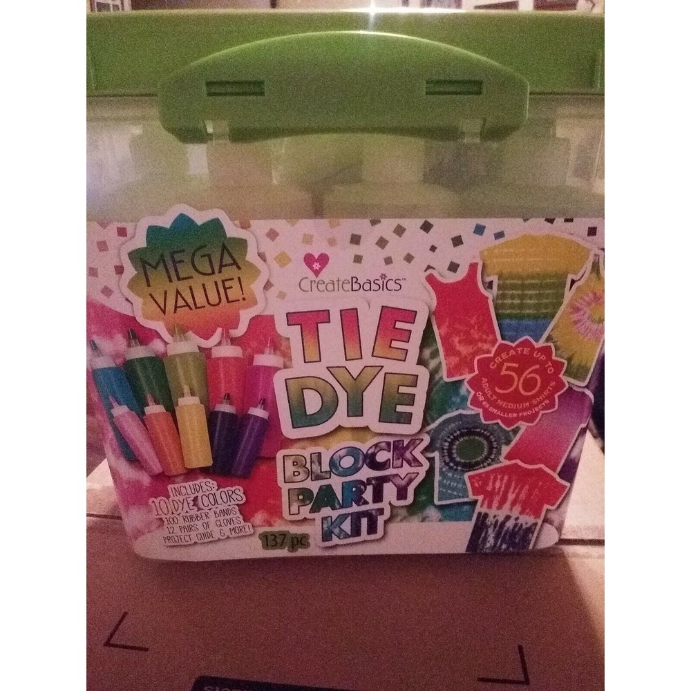 Tie-Dye Block Party Kit Tub - 137 Pieces! New! Mega Value Creates up 56 Shirts